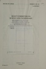 Systematic biology research / Select Committee on Science and Technology.