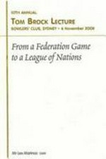 From a federation game to a league of nations / Lex Marinos.